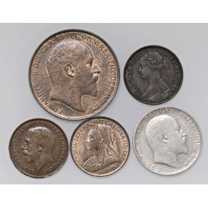 Foreign coins - lots - INGHILTERRA Lotto di cinque monete come da fo...