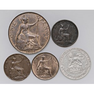 Foreign coins - lots - INGHILTERRA Lotto di cinque monete come da fo...