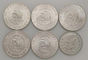 Foreign coins - lots - MEXICO Lot of six coins in AG as per phot...