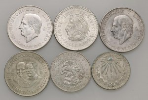 Foreign coins - lots - MEXICO Lot of six coins in AG as per phot...