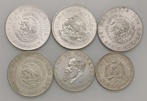 Foreign coins - lots - MEXICO Lot of six coins in AG as per phot...