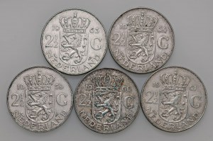 Foreign coins - lots - HOLLAND 2 Gulden and a half 1959, 1960, 1961, 196...