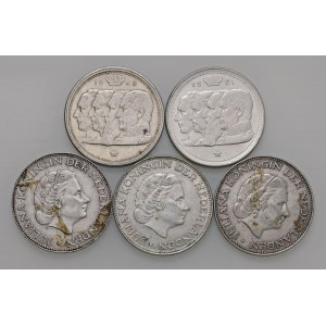 Foreign coins - lots - OLANDA-BELGIO Lotto di cinque monete come da ...