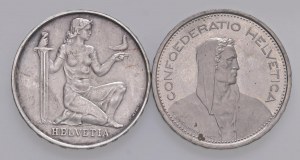 Foreign coins - lots - SWITZERLAND Lot of two 5 franc coins com...