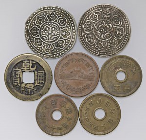 Foreign coins - lots - Lot of seven Asian coins as pictured....