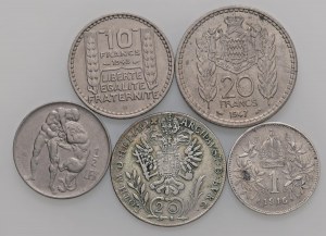 Foreign coins - lots - Lot of five world coins as pictured....