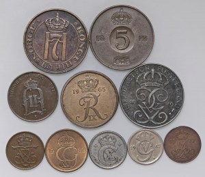Foreign coins - lots - Lot of ten Scandinavian coins as pictured...