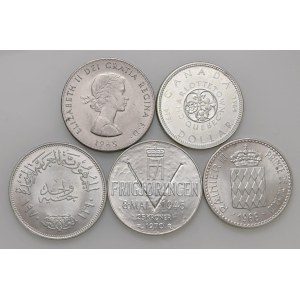 Foreign coins - lots - Lotto di cinque monete mondiali come da foto....