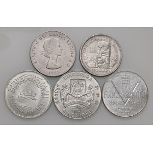 Foreign coins - lots - Lotto di cinque monete mondiali come da foto....