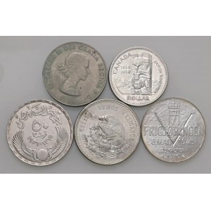 Foreign coins - lots - Lotto di cinque monete mondiali come da foto....