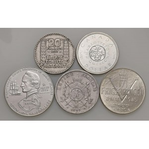 Foreign coins - lots - Lot of five world coins as pictured....
