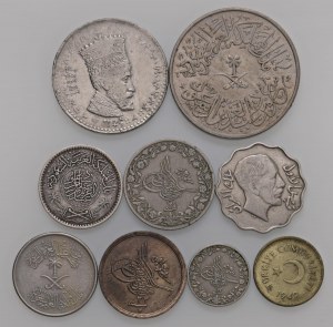 Foreign coins - lots - ARAB WORLD Lot of nine coins as pictured...