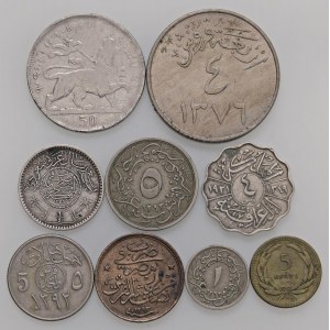 Foreign coins - lots - ARAB WORLD Lot of nine coins as pictured...