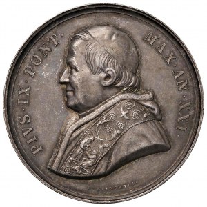 Papal medals - Pius IX (1846-1878) Annual medal An. XXI 1...