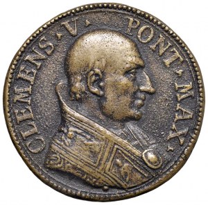 Papal medals - Clement V (1305-1314) Uniform medal of king...