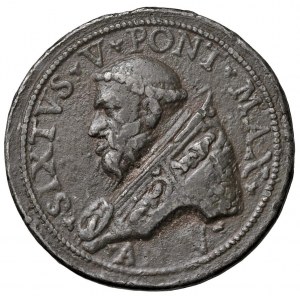 Papal medals - Sisto V (1585-1590) Medaglia ibrida A. V al D...