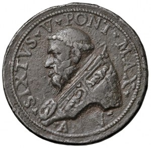 Papal medals - Sixtus V (1585-1590) Hybrid medal A. V to D...