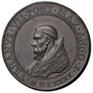 Papal medals - Urbano VII (1590) Medaglia A. I 1590 Candelab...