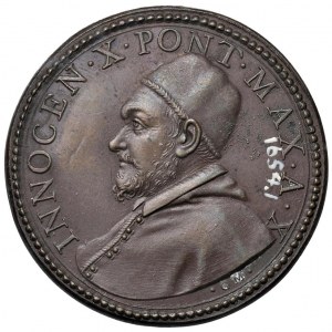 Papal medals - Innocenzo X (1644-1655) Medaglia A. X Prospet...