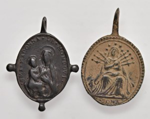 Religious Medals - RELIGIOUS. Pair of oval medals to be cast...