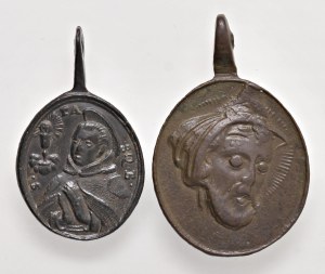 Religious Medals - RELIGIOUS. Pair of oval medals to be cast...