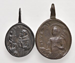 Religious Medals - RELIGIOUS. Pair of oval medals to be cast...