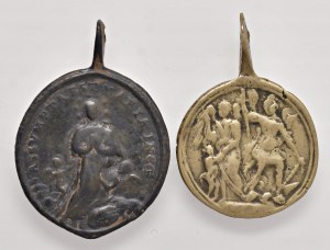 Religious Medals - RELIGIOUS. Pair of medals one round and ...
