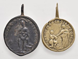 Religious Medals - RELIGIOUS. Pair of medals one round and ...