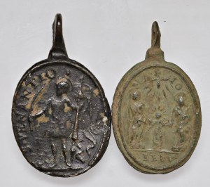 Religious Medals - RELIGIOUS. Pair of oval medals to be cast...