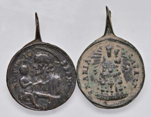 Religious Medals - RELIGIOUS. Pair of round medallions to be cast...