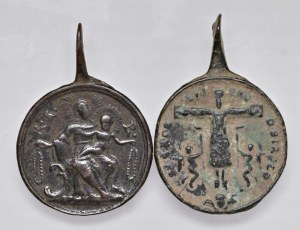 Religious Medals - RELIGIOUS. Pair of round medallions to be cast...