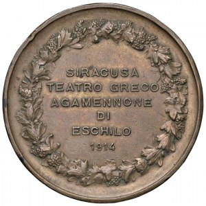 Cities medals - SYRACUSE Medal 1914 Greek Theater Agamennon...
