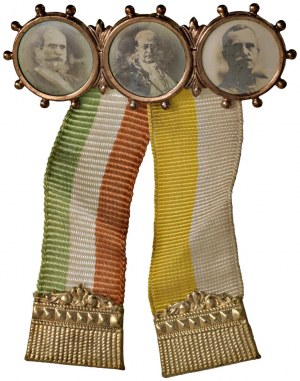 Various medals - Pin with ribbon with: Duce, Pius XI, Vittor...