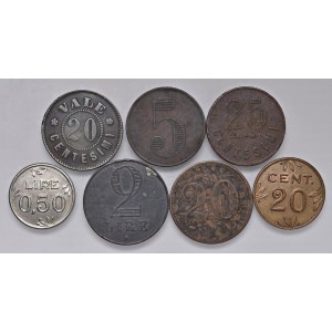 Various medals - Lotto di sette gettoni come da foto. Da esami...