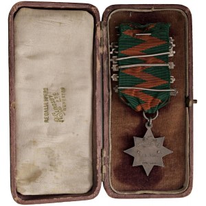Masonic decorations and objects - MASSONERIA. Decorazione a stella con nastrino...