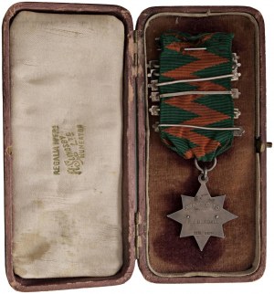 Masonic decorations and objects - MASSONRY. Star decoration with ribbon...