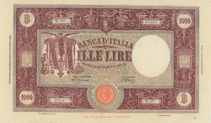 Italian Banknotes - ITALY 1000 Lire Barbetti Large M B.I. 09-06...