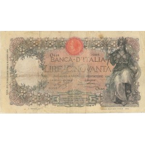 Italian Banknotes - ITALIA 50 Lire Buoi 13-11-1919 - Gig BI 40 Ta...