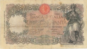 Italian Banknotes - ITALY 50 Lire Oxen 13-11-1919 - Gig BI 40 Ta...