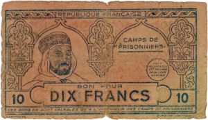 Foreign Banknotes - ALGERIA 10 Francs Camps de Prisonniers 1943 c...