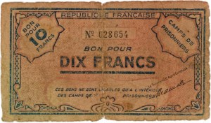 Foreign Banknotes - ALGERIA 10 Francs Camps de Prisonniers 1943 c...