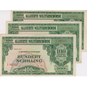 Foreign Banknotes - AUSTRIA 1944 Occupazione Alleata: 3 banconote...