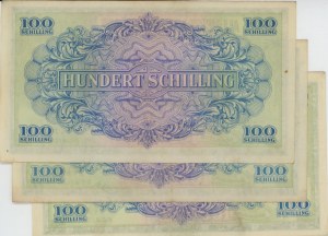 Foreign Banknotes - AUSTRIA 1944 Allied Occupation: 3 banknotes...