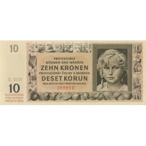 Foreign Banknotes - BOEMIA E MORAVIA 10 Korun 1942 Specimen pick#...
