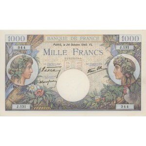 Foreign Banknotes - FRANCIA 1000 Francs 24-10-1940 pick#96a...