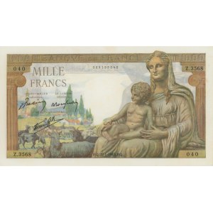 Foreign Banknotes - FRANCIA 1000 Francs 28-01-1943 pick#102...