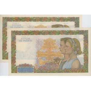 Zahraničné bankovky - FRANCÚZSKO 500 frankov 01-10-1942 pick#95b 2 exempláre...