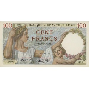 Foreign Banknotes - FRANCIA 100 Francs 06-06-1940 pick#94...