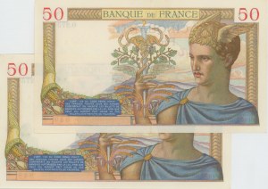 Foreign Banknotes - FRANCE 50 Francs 29-08-1935 pick#81 - 2 exem...