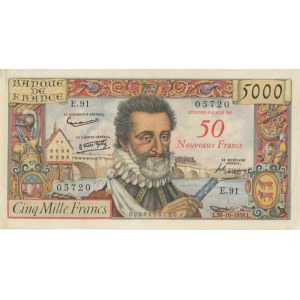 Foreign Banknotes - FRANCIA 50 Nouveaux Francs su 5000 Francs 30-...